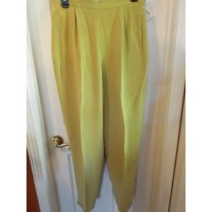Chaus Silk Pants Women's 12 Pistachio Gorgeous